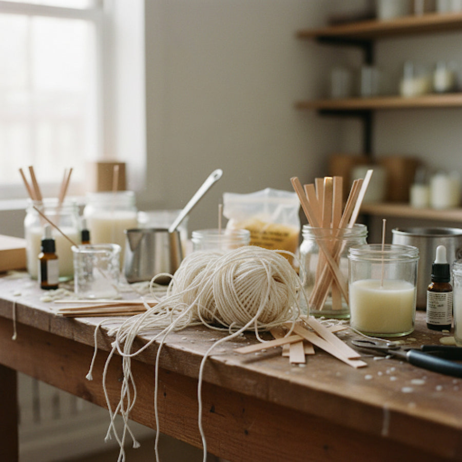 Candle making workspace