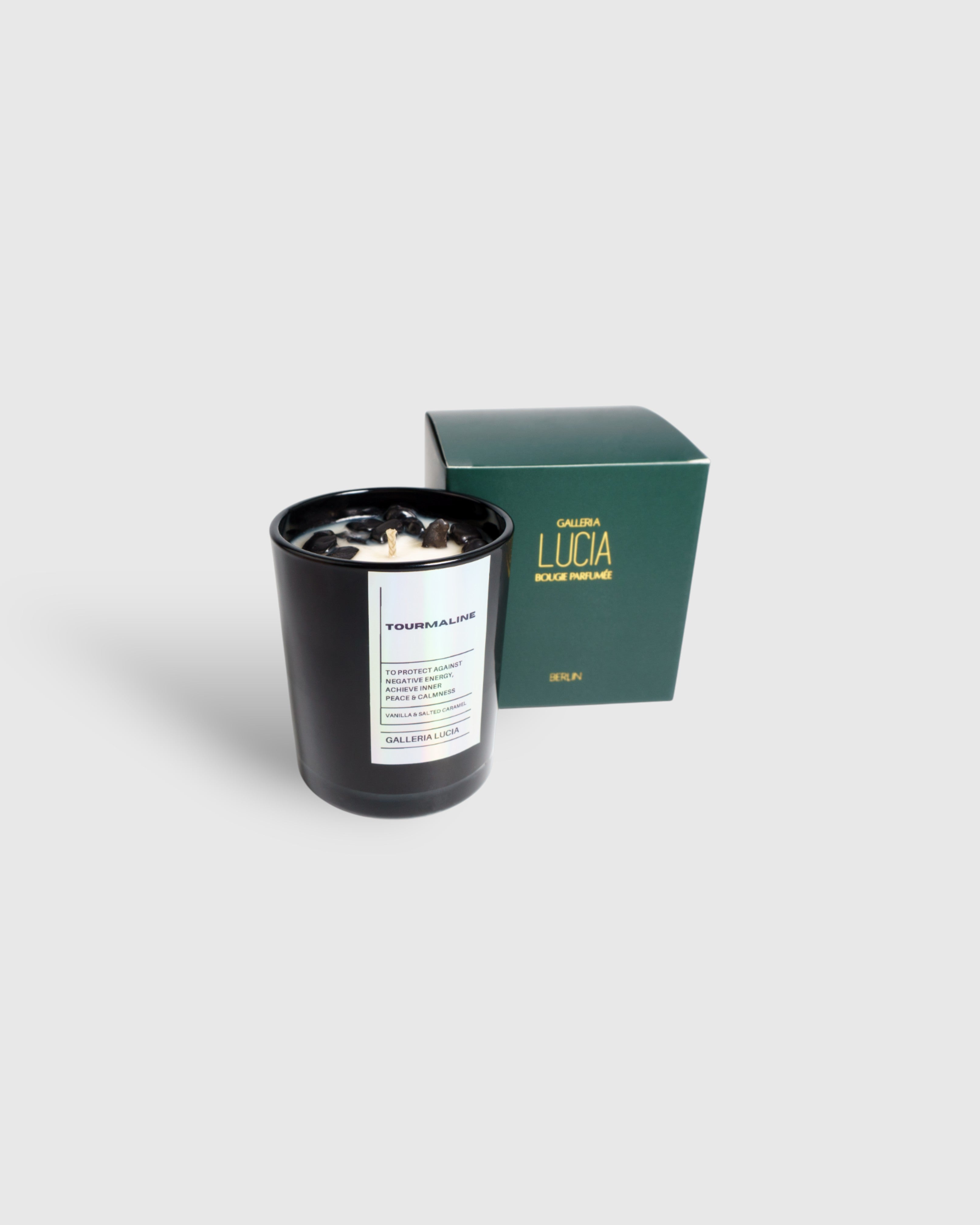 Tourmaline Crystal Candle - Cashmere Vanilla & Salted Caramel