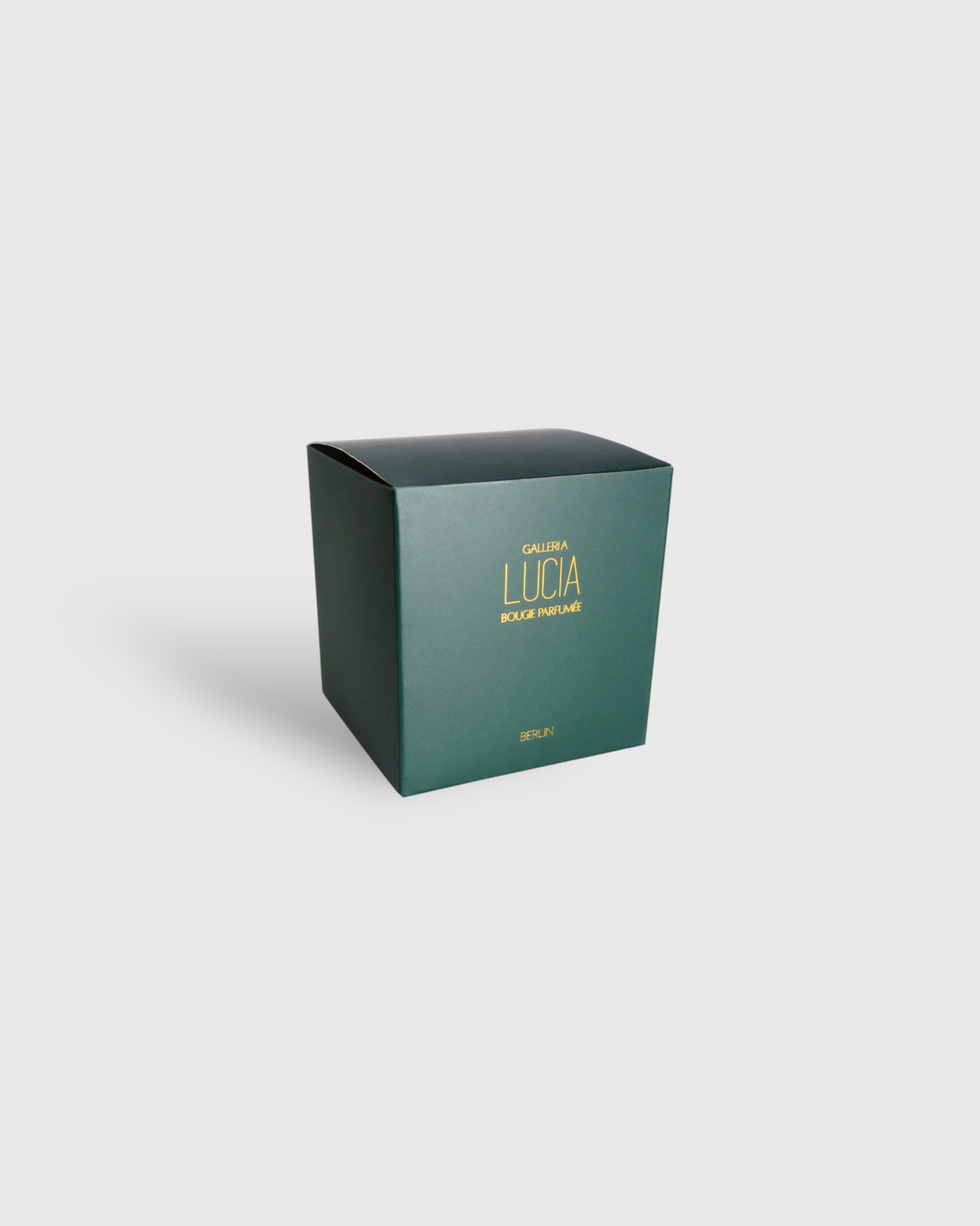 Green box with 'Lucia' branding on a white background