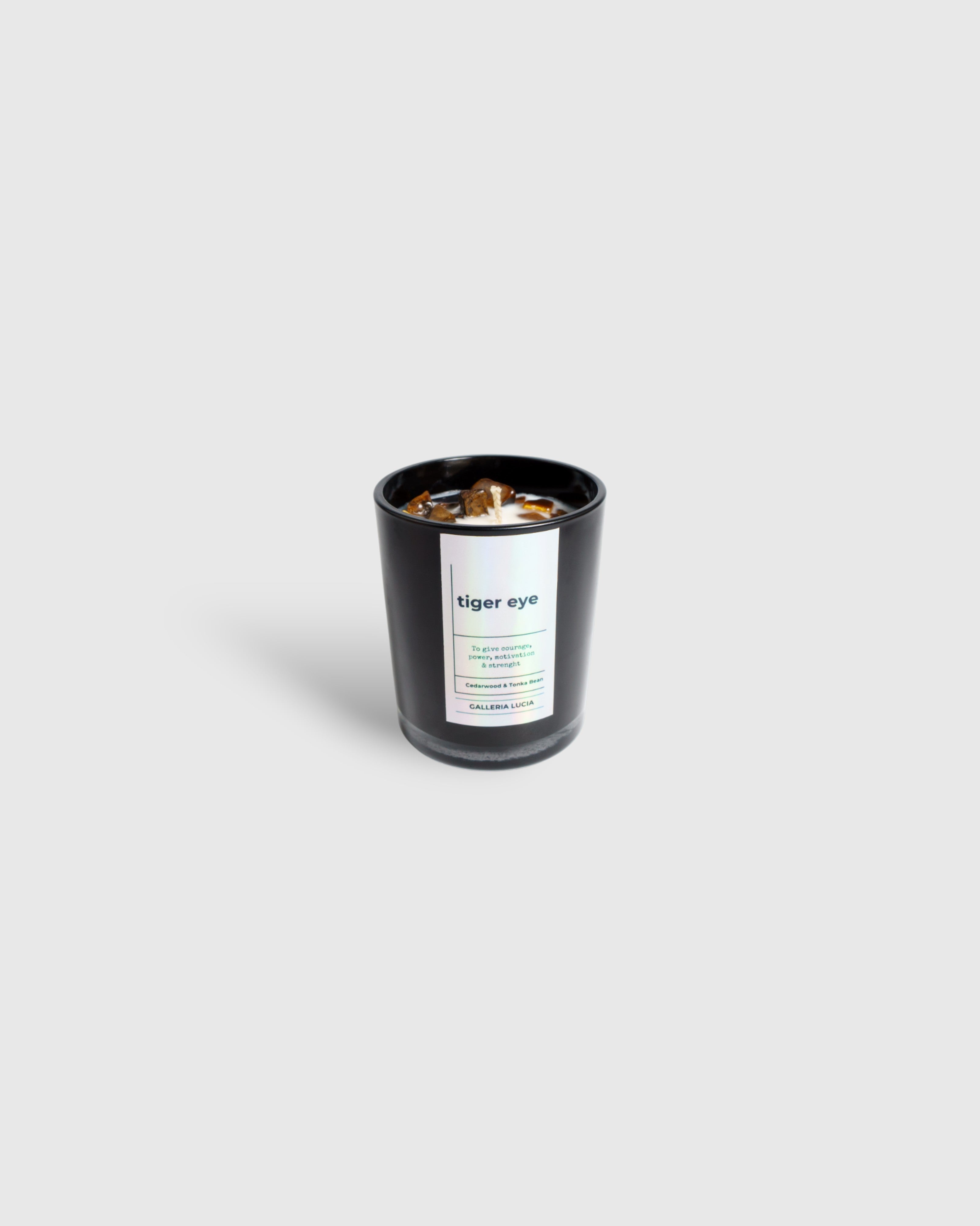 Tiger Eye Crystal Candle - Cedarwood & Tonka Bean