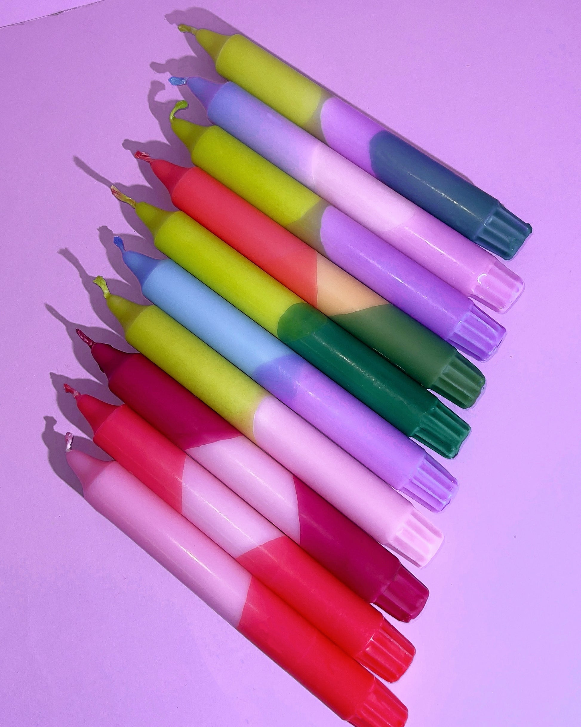 Dip-dye candles in seasonal colours